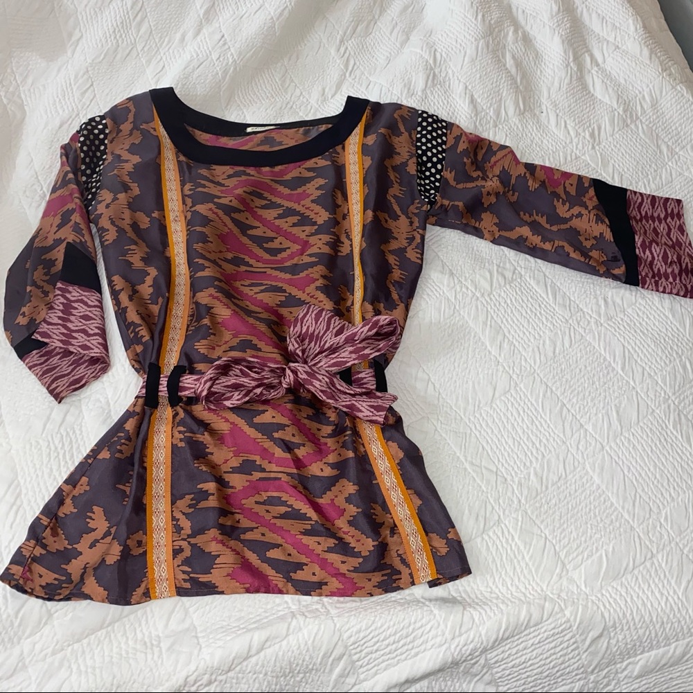 Whitley Patterned Tie Top